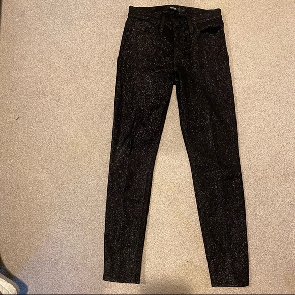 Hudson Black Nico Super Skinny Glitter Jeans size 25 - Picture 2 of 10